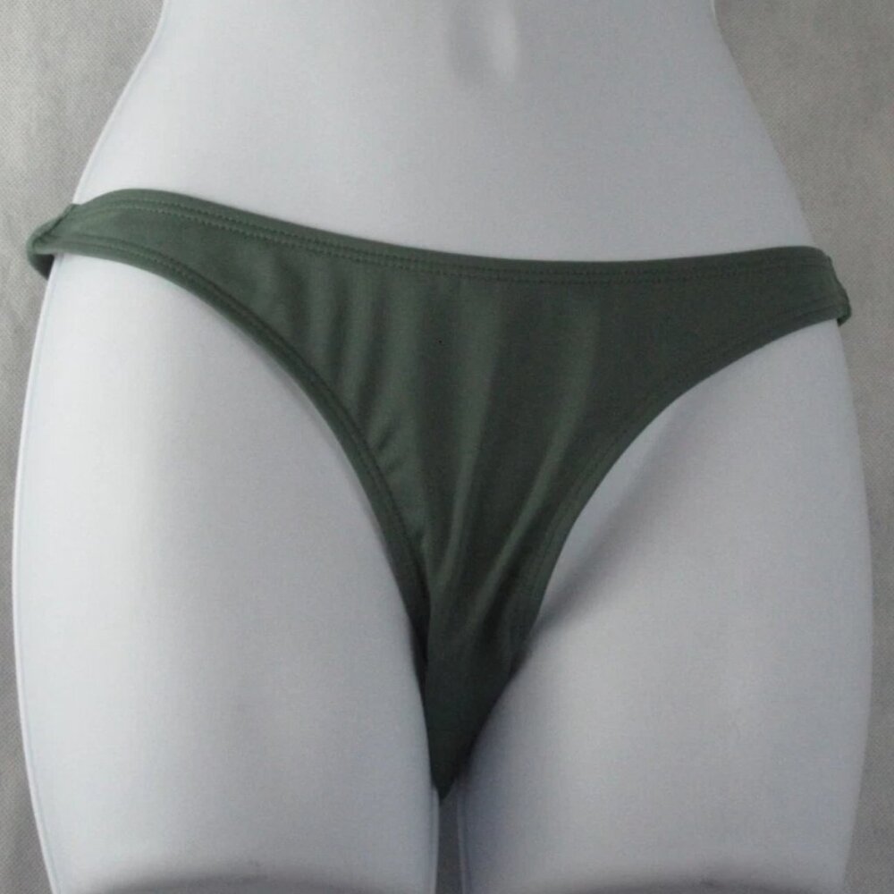 NWT Cotton On Body Women's High-Side Brazilian Bikini Bottom Swimsuit, Green, XS